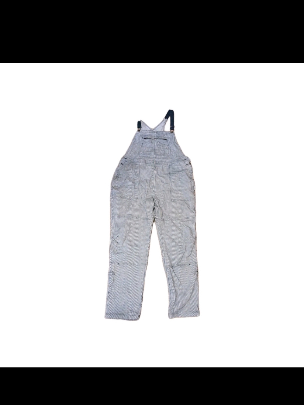 Women's Duluth Blue And White Pin Stripe Rootstock Gardening Overalls